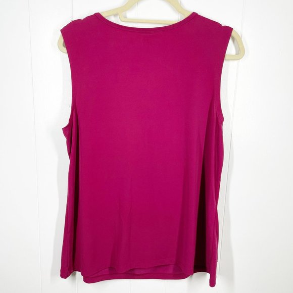 Christopher Banks Wine Sleeveless Top Extra Large - Picture 2 of 3